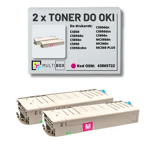 2-PAK Multibox Toner do OKI C5850 C5950 MC560 43865722 magenta zamiennik