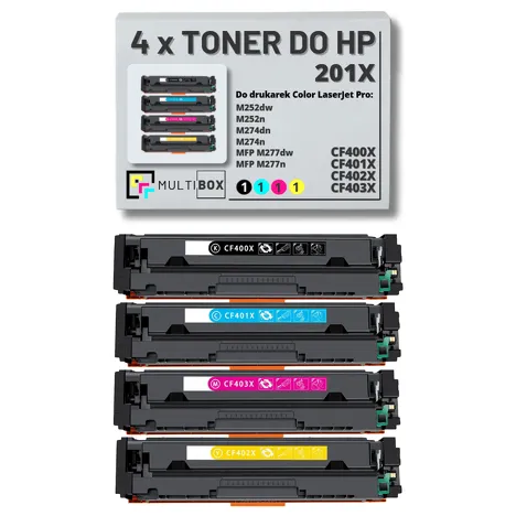 4-PAK Multibox Toner do HP 201X CMYK CF400X CF401X CF402X CF403X zamiennik
