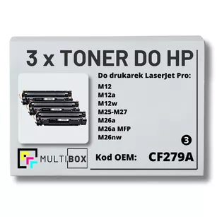 Toner do HP CF279A 79A M12 M26 3-pak Zamiennik Multibox