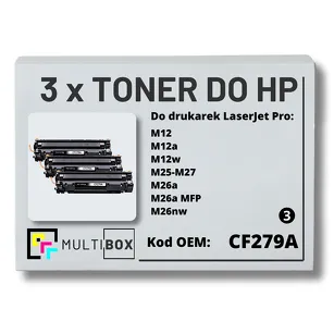 3-PAK Multibox Toner do HP CF279A 79A M12 M26 Zamiennik