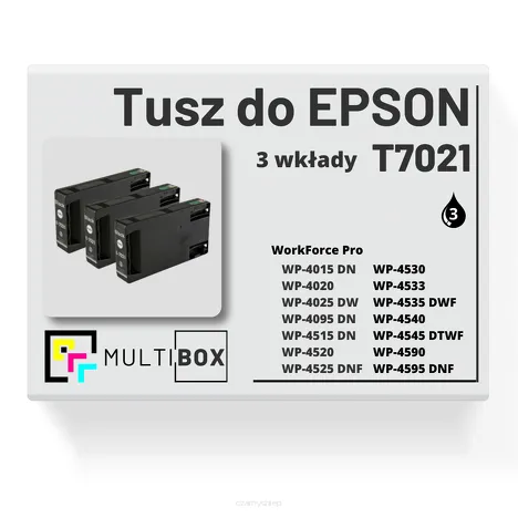 3-PAK Multibox Tusz do EPSON T7021 XL C13T70214010 black zamiennik
