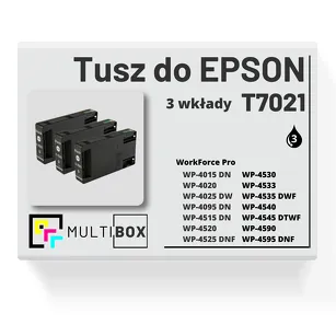 Tusz do EPSON T7021 XL C13T70214010 3-pak black zamiennik Multibox