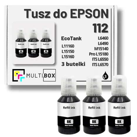 3-PAK Multibox Tusz do EPSON 112 T06C1 C13T06C14A black zamiennik
