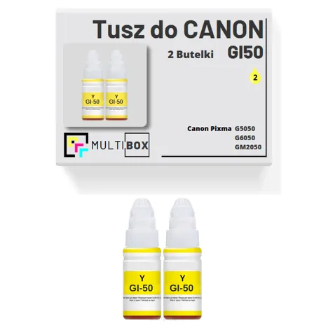 2-PAK Multibox Tusz do CANON GI50Y yellow zamiennik