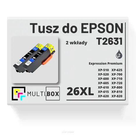 2-PAK Multibox Tusz do EPSON 26XL T2631 C13T26314010 photo black zamiennik