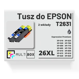 Tusz do EPSON 26XL T2631 C13T26314010 2-pak photo black zamiennik Multibox