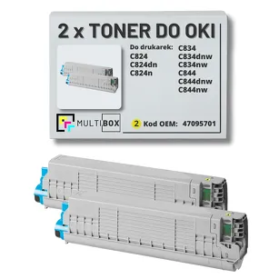 2-PAK Multibox Toner do OKI C824 C834 C844 47095701 yellow zamiennik