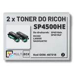 2-PAK Multibox Toner do RICOH SP4500HE 407318 Zamiennik - 2