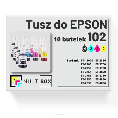 10-PAK Multibox Tusz do EPSON 102 T03R6 T03R1 T03R2 T03R3 T03R4 cyan / magenta / yellow / black zamiennik