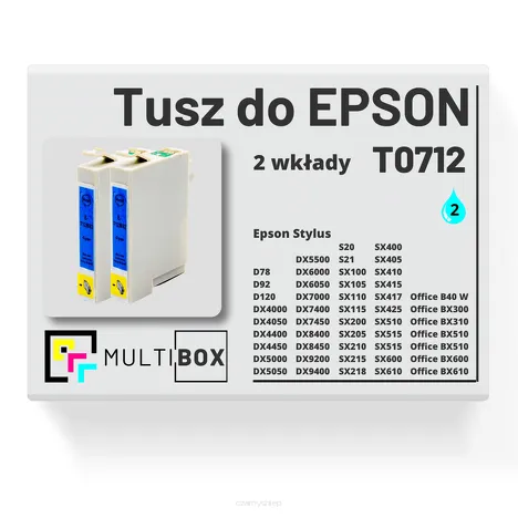 2-PAK Multibox Tusz do EPSON T0712 C13T07124011 cyan zamiennik