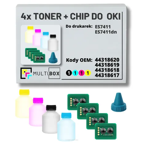 4-PAK Multibox Tonery + chipy do OKI ES7411 11,0K/3x11,5K