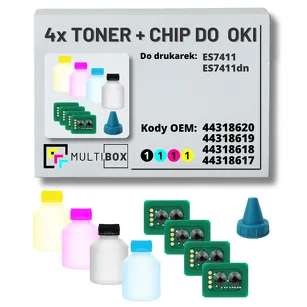4-PAK Multibox Tonery + chipy do OKI ES7411 11,0K/3x11,5K