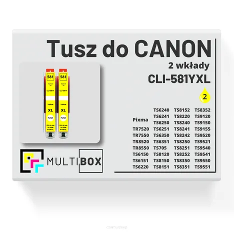 2-PAK Multibox Tusz do CANON CLI581YXL yellow zamiennik