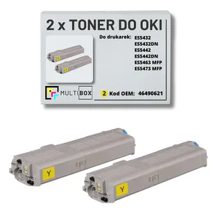 2-PAK Multibox Toner do OKI ES5432 ES5463 46490621 yellow zamiennik