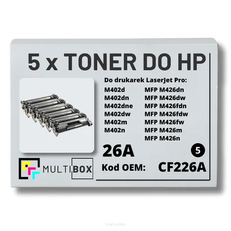 5-PAK Multibox Toner do HP CF226A 26A M402 M426 zamiennik