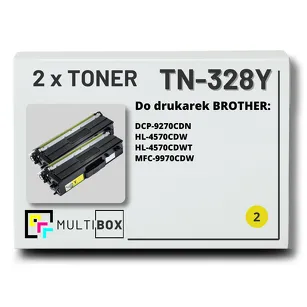 2-PAK Multibox Toner do BROTHER TN328Y Yellow zamiennik
