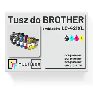 5-PAK Multibox Tusz do BROTHER LC421XL cyan / magenta / yellow / black zamiennik