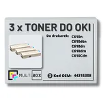 3-PAK Multibox Toner do OKI C610 44315308 black zamiennik - 2