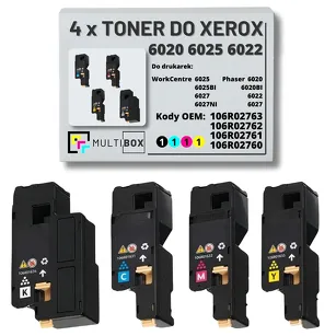 4-PAK Multibox Toner do XEROX 6020 6025 6022 106R02763 106R02762 106R02761 106R02760 2.0K/3x1.0K CMYK zamiennik