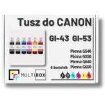 6-PAK Multibox Tusz do CANON GI43 GI53 black / grey / cyan / magenta / yellow / red zamiennik - 2