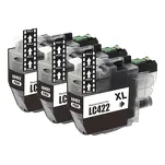 3-PAK Multibox Tusz do BROTHER LC422XLBK black zamiennik - 2