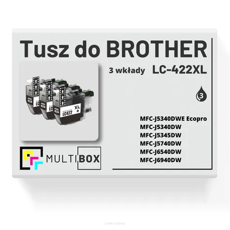3-PAK Multibox Tusz do BROTHER LC422XLBK black zamiennik