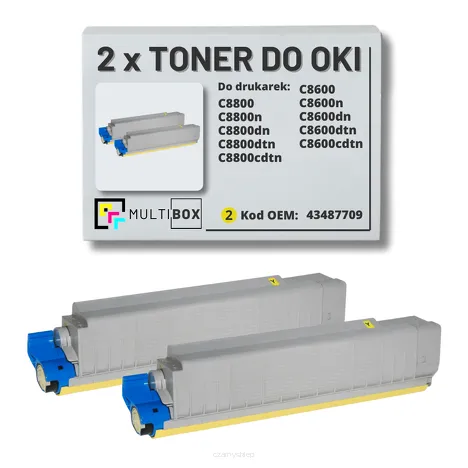 2-PAK Multibox Toner do OKI C8600 C8800 43487709 yellow zamiennik