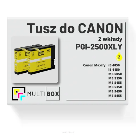 2-PAK Multibox Tusz do CANON PGI2500XLY yellow zamiennik