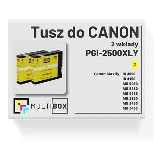 2-PAK Multibox Tusz do CANON PGI2500XLY yellow zamiennik