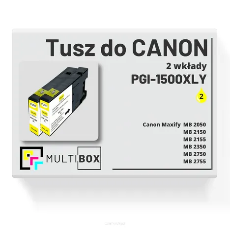 2-PAK Multibox Tusz do CANON PGI1500XLY yellow zamiennik