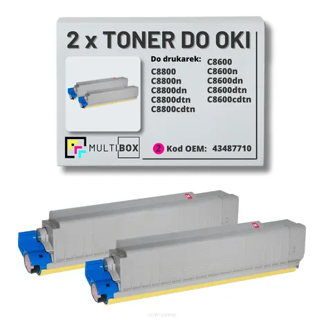 2-PAK Multibox Toner do OKI C8600 C8800 43487710 magenta zamiennik