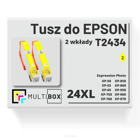 2-PAK Multibox Tusz do EPSON 24XL T2434 C13T24344010 yellow zamiennik