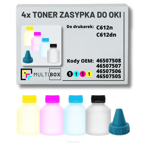 4-PAK Multibox Tonery zasypki do OKI C612 8,0K/3x6,0K