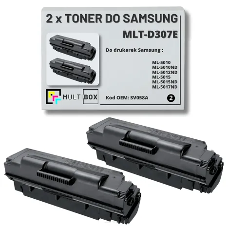 2-PAK Multibox Toner do SAMSUNG ML5010 ML5015 MLTD307E SV058A 20K Zamiennik