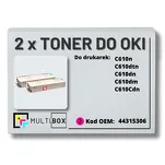2-PAK Multibox Toner do OKI C610 44315306 magenta zamiennik - 2