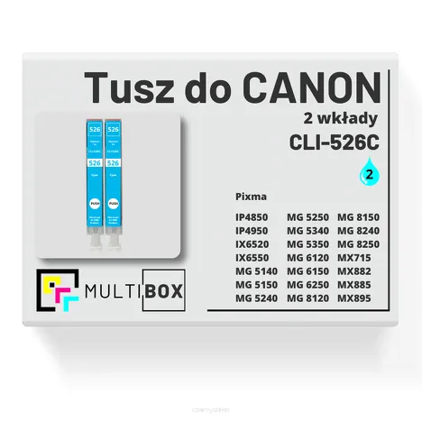 2-PAK Multibox Tusz do CANON CLI526C cyan zamiennik