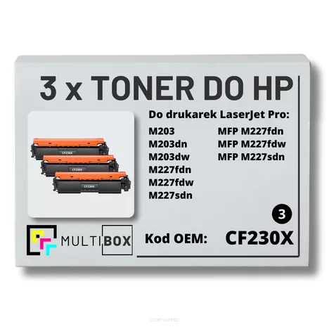 Toner do HP CF230X 30X M203 M227 3-pak Zamiennik Multibox