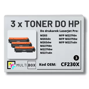 Toner do HP CF230X 30X M203 M227 3-pak Zamiennik Multibox