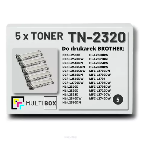 Toner do BROTHER TN2320 5-pak Multibox zamiennik