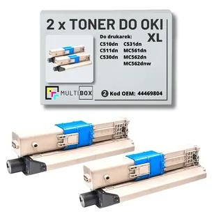 2-PAK Multibox Toner do OKI C510 C511 MC562 44469804 XL black zamiennik