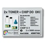 2-PAK Multibox Tonery + chipy V.1 do OKI B412 B432 B512 MB472 MB492 MB562 45807102 2x3,0K - 2