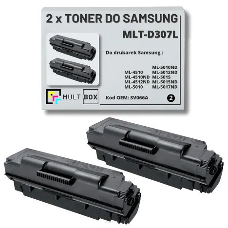 2-PAK Multibox Toner do SAMSUNG ML4510 ML5010 MLTD307L SV066A 15K Zamiennik