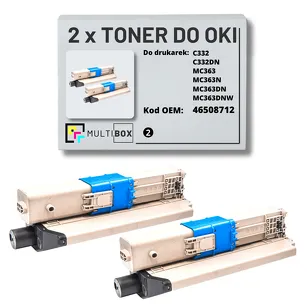 2-PAK Multibox Toner do OKI C332 MC363 46508712 XL black zamiennik