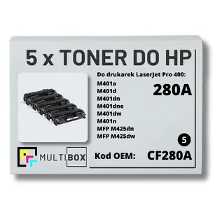 5-PAK Multibox Toner do HP CF280A 80A M401 M425 zamiennik