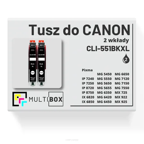 2-PAK Multibox Tusz do CANON CLI551BKXL black zamiennik
