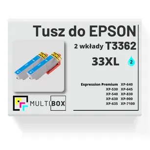 2-PAK Multibox Tusz do EPSON 33XL T3362 C13T33614010 cyan zamiennik