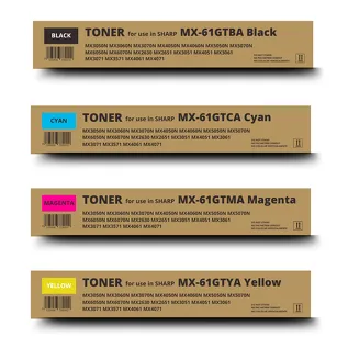4-PAK Zamiennik Toner do Sharp MX60GTBA (MX61GTBA) MX60GTCA (MX61GTCA) MX60GTMA (MX61GTMA) MX60GTYA (MX61GTYA) CMYK