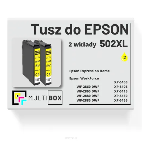 2-PAK Multibox Tusz do EPSON 502XL T02W4 C13T02W44010 yellow zamiennik