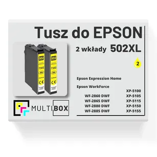 2-PAK Multibox Tusz do EPSON 502XL T02W4 C13T02W44010 yellow zamiennik