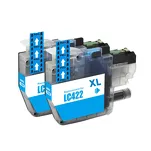 2-PAK Multibox Tusz do BROTHER LC422XLC cyan zamiennik - 2